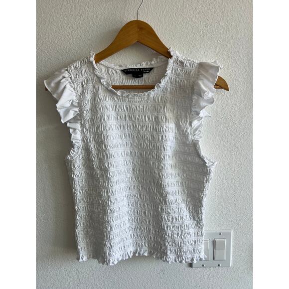 Veronica Beard Wyles Smocked Tank Top size L - Picture 2 of 9